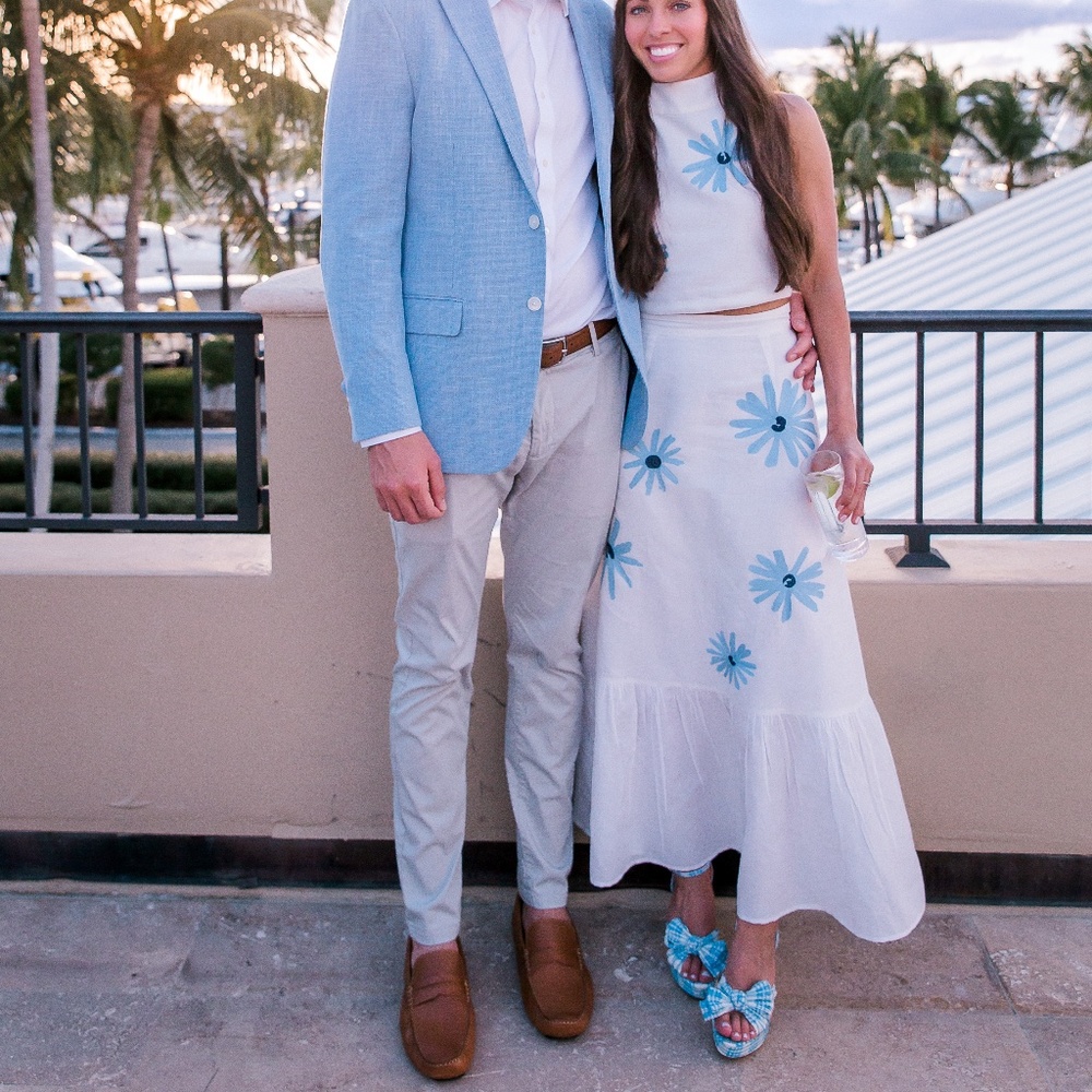 Something Navy - Tiered Maxi Skirt and matching top